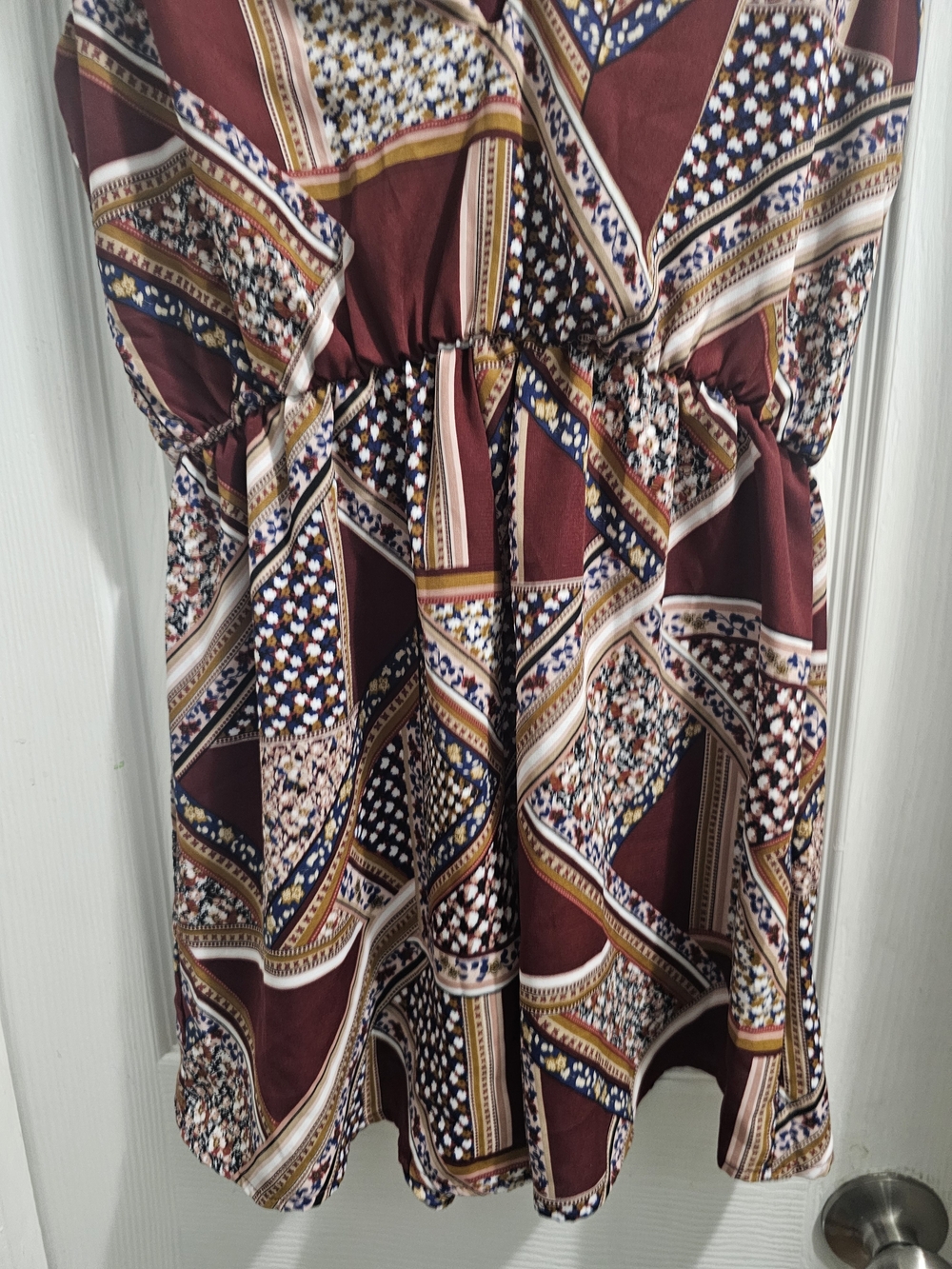 Blue Rain Francescas  Burgundy Printed Sleeveless Romper - Picture 3 of 6